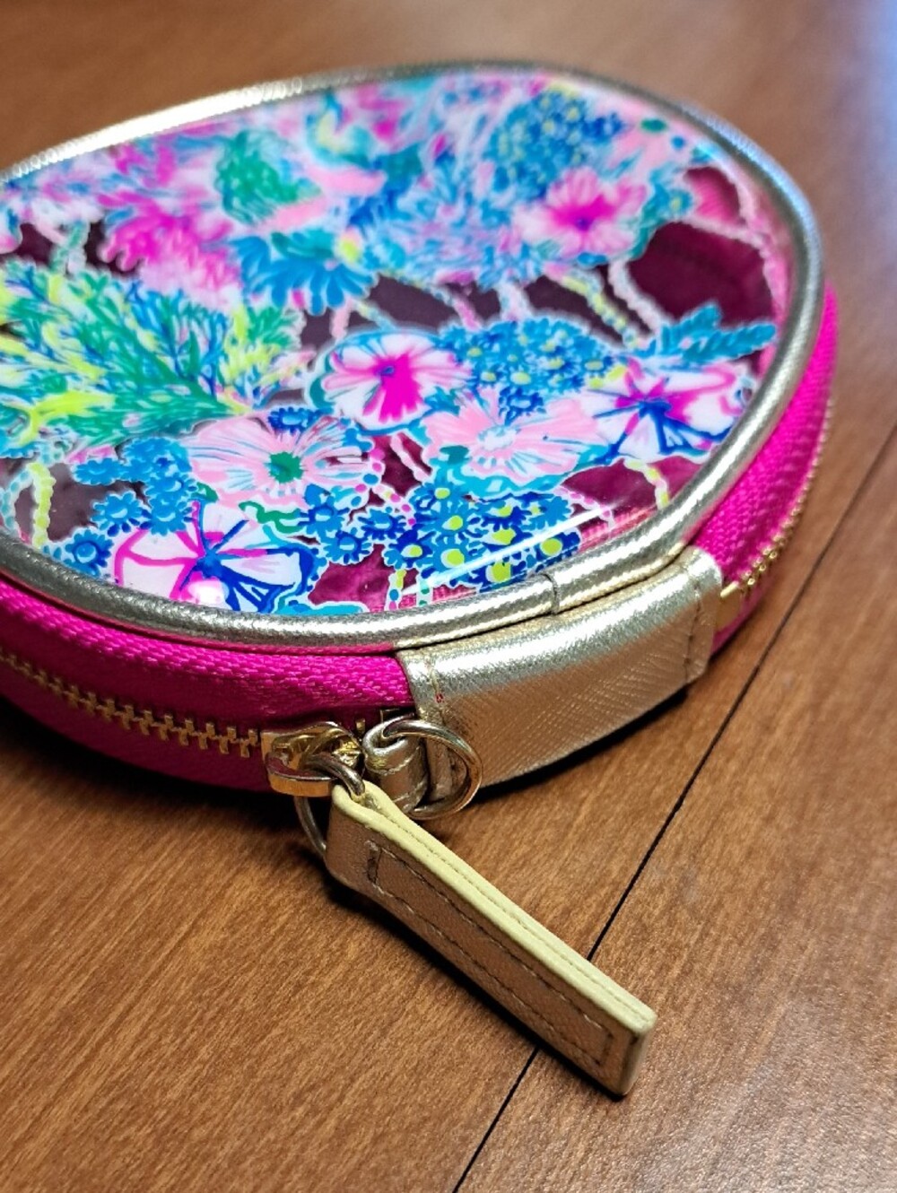 Lilly Pulitzer Pink Floral Clear Top Jewelry Case - Picture 2 of 4